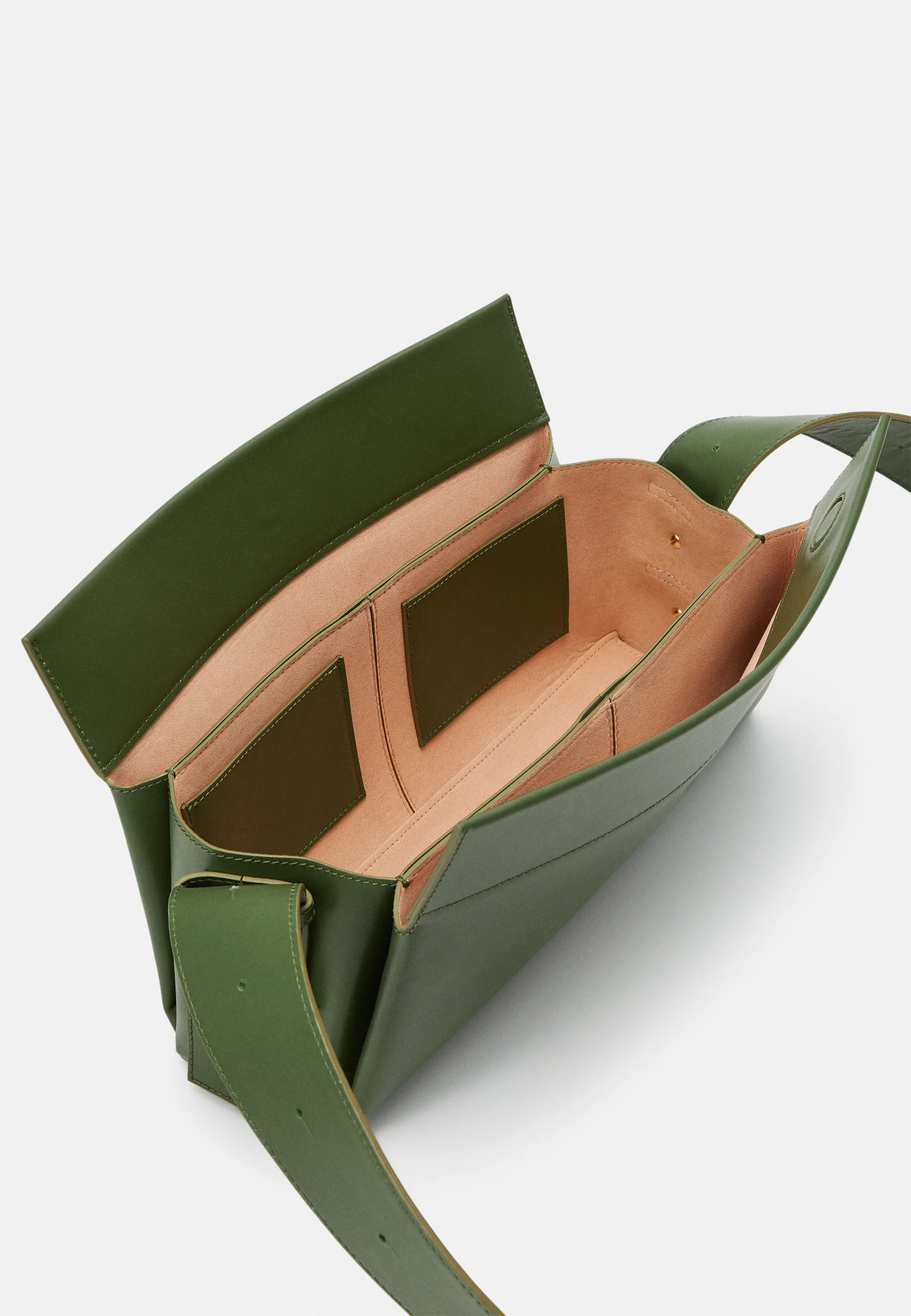 Sac Allongé à Bandoulière Ajustable Sothéary - Cuir vert matcha