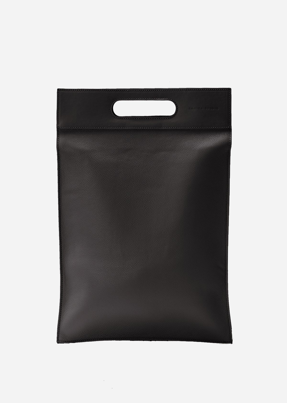 Work Laptop Tote Bag Simone - Black Leather