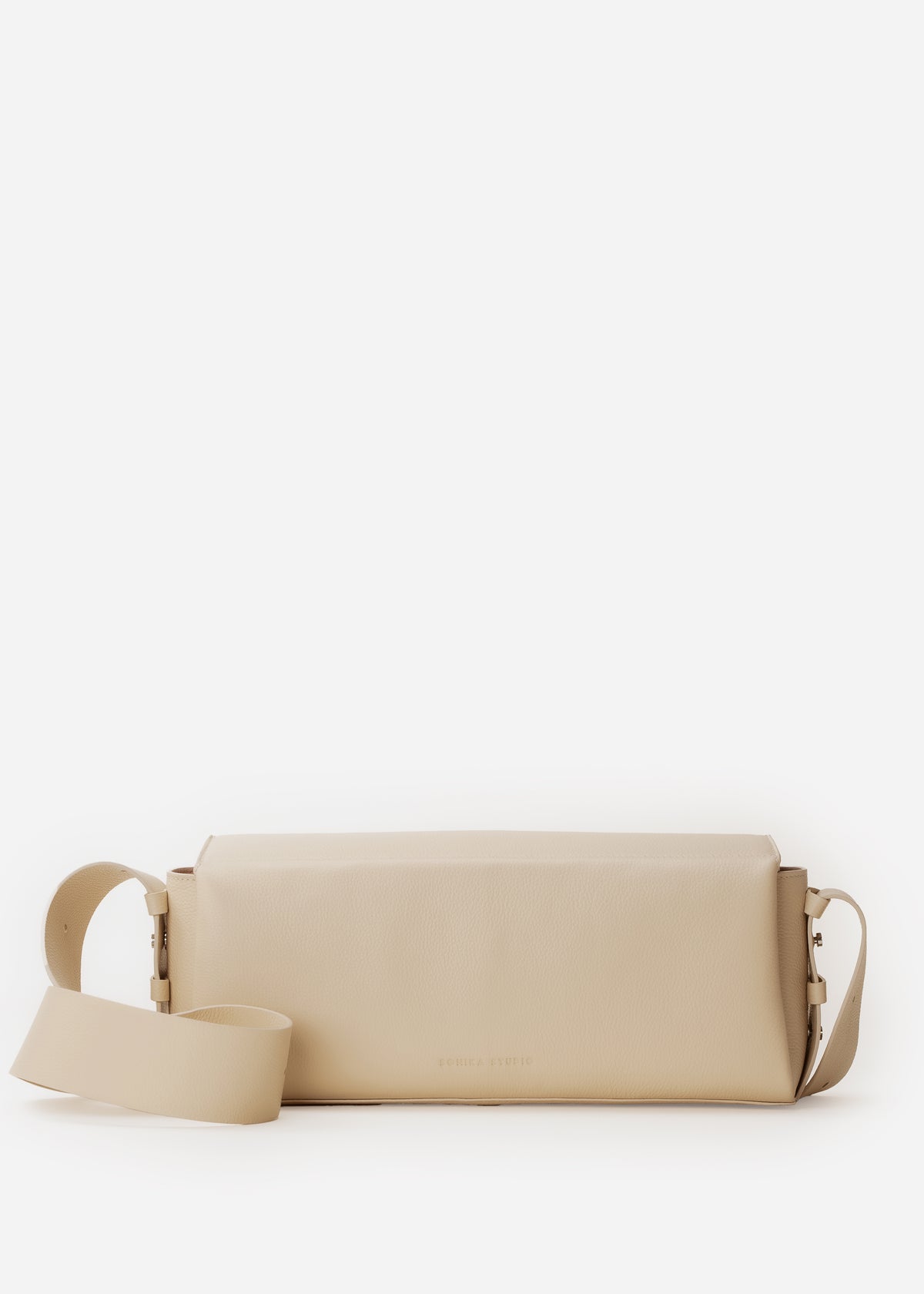 Sac Allongé à Bandoulière Ajustable Sothéary - Cuir grainé ivoire