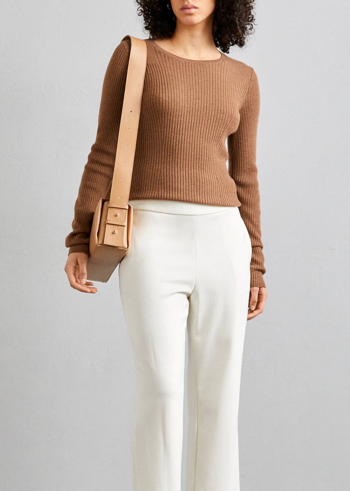 Sac Allongé à Bandoulière Ajustable Sothéary - Cuir noisette