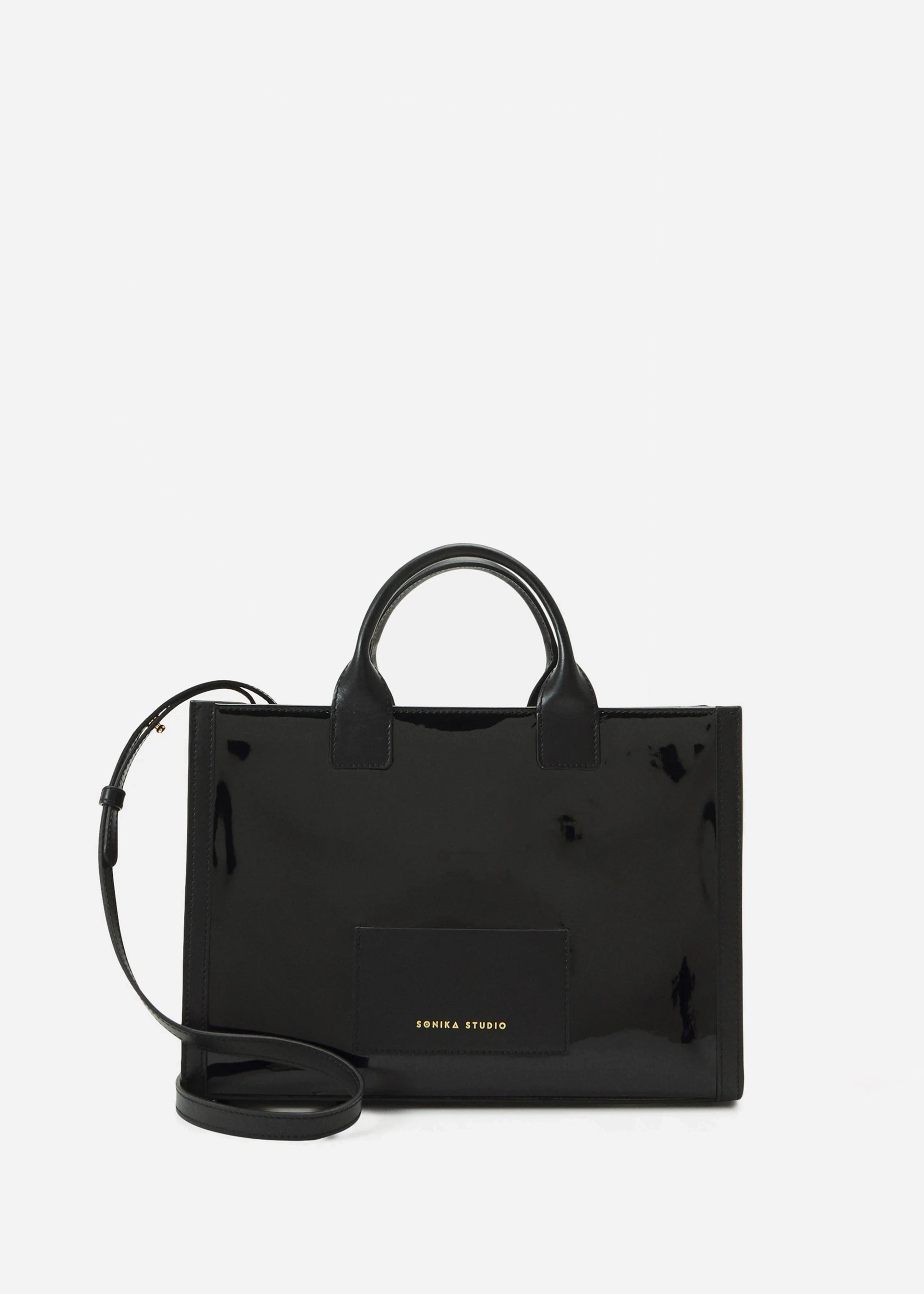 Sac Cabas Tonika - Cuir verni noir