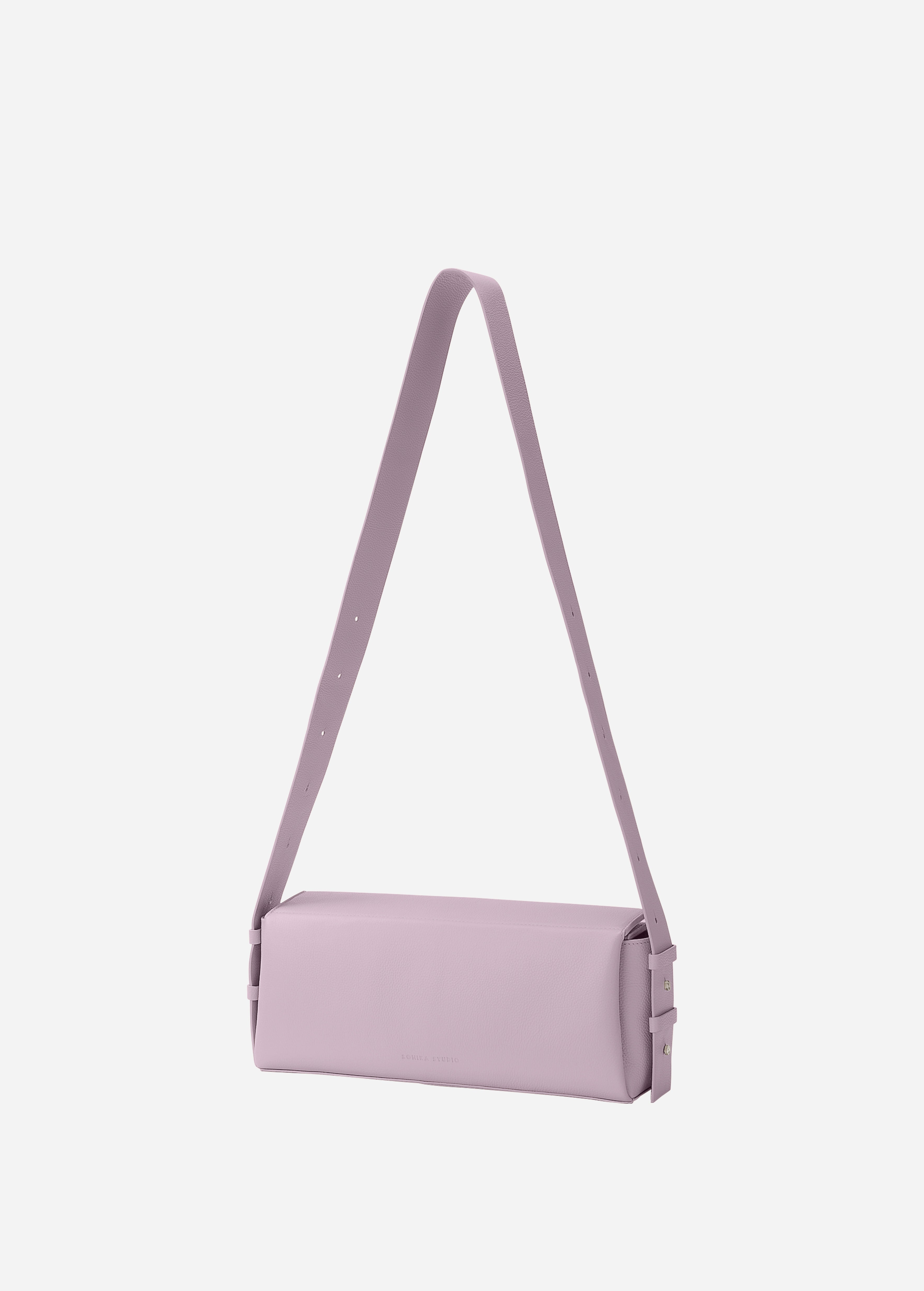 Sac Allongé à Bandoulière Ajustable Sothéary - Cuir grainé lilas