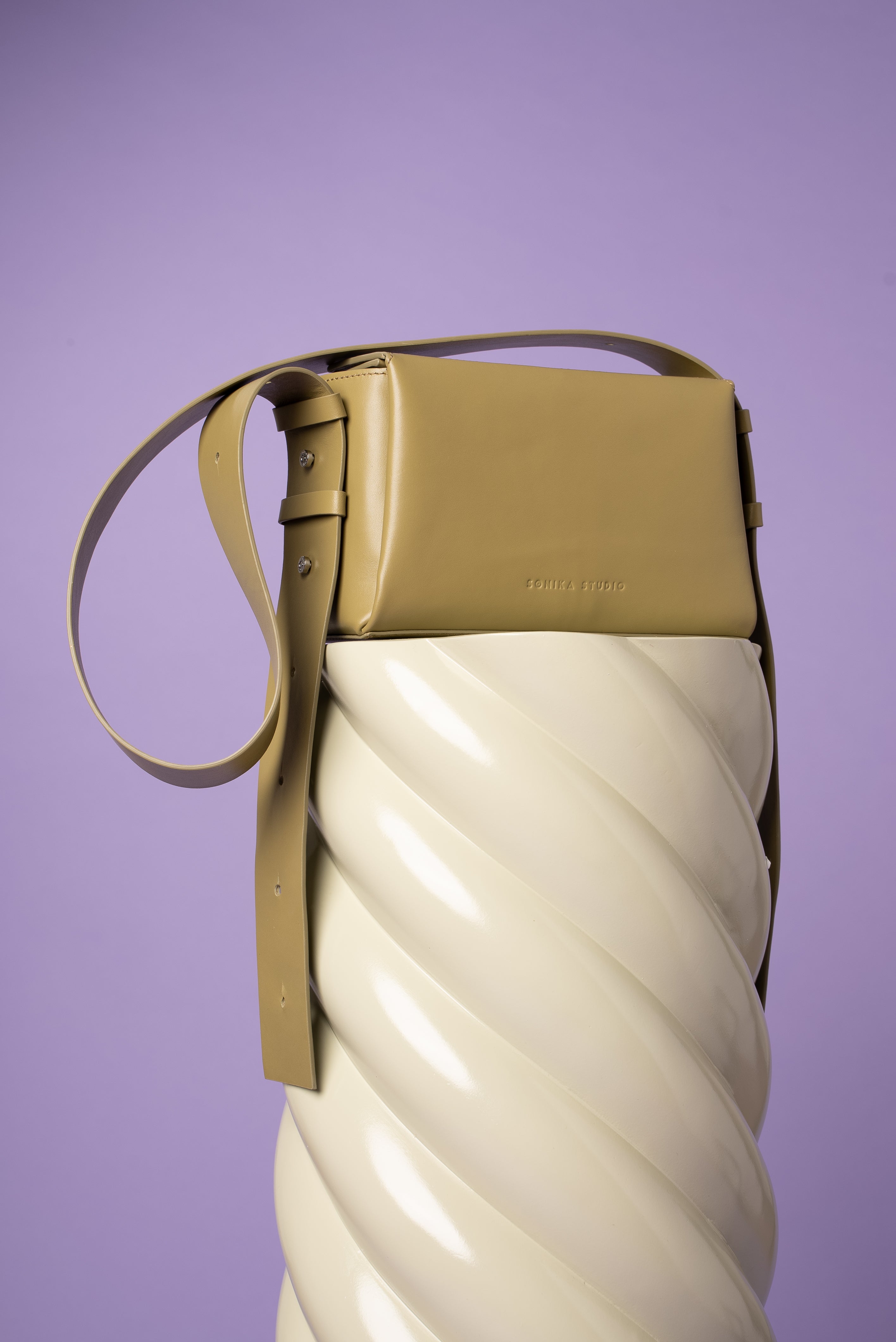 Sac bandoulière Sofia - Cuir Khaki