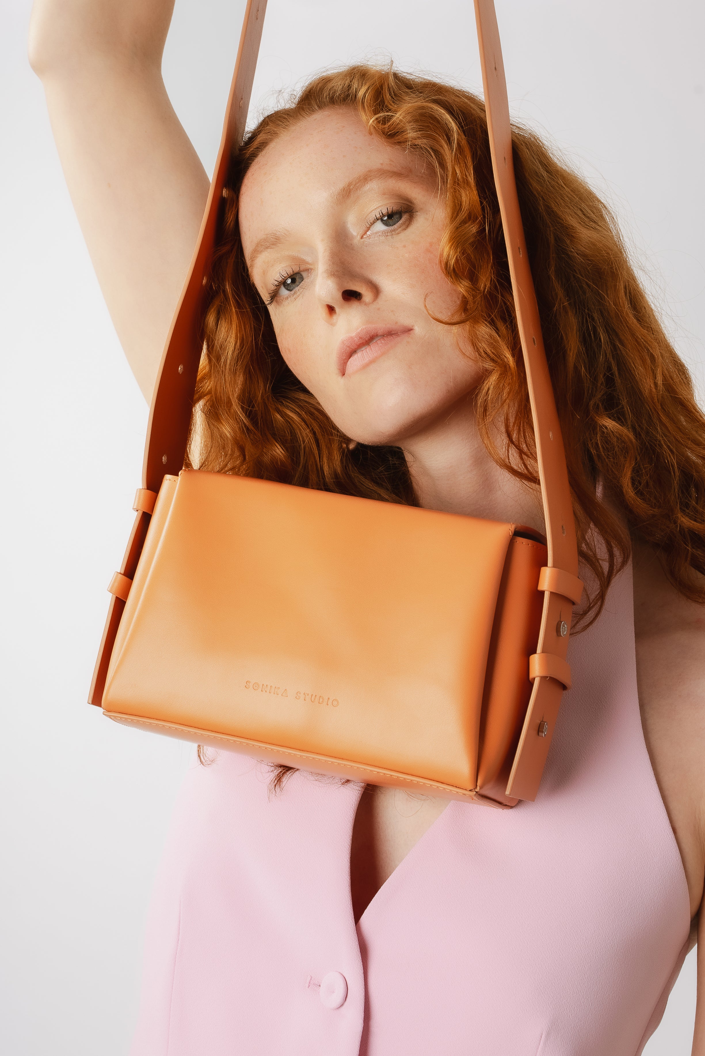 Sac bandoulière Sofia - Cuir Couleur Pêche