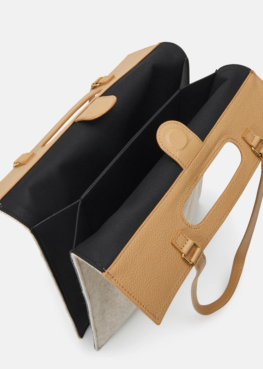 Cabas plat ordinateur Sarany - Lin Upcyclé Naturel