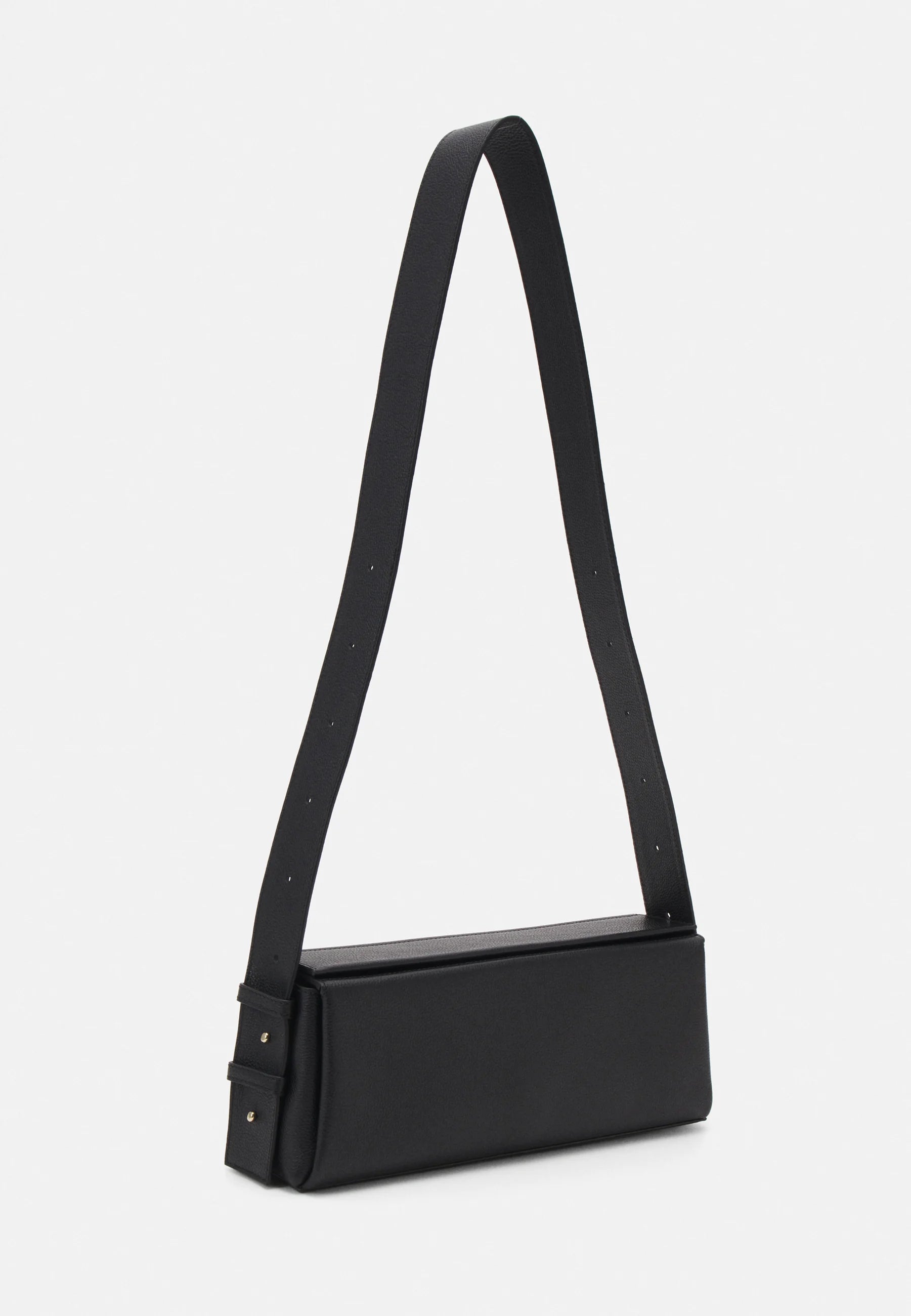 Sac Allongé à Bandoulière Ajustable Sothéary - Cuir grainé noir
