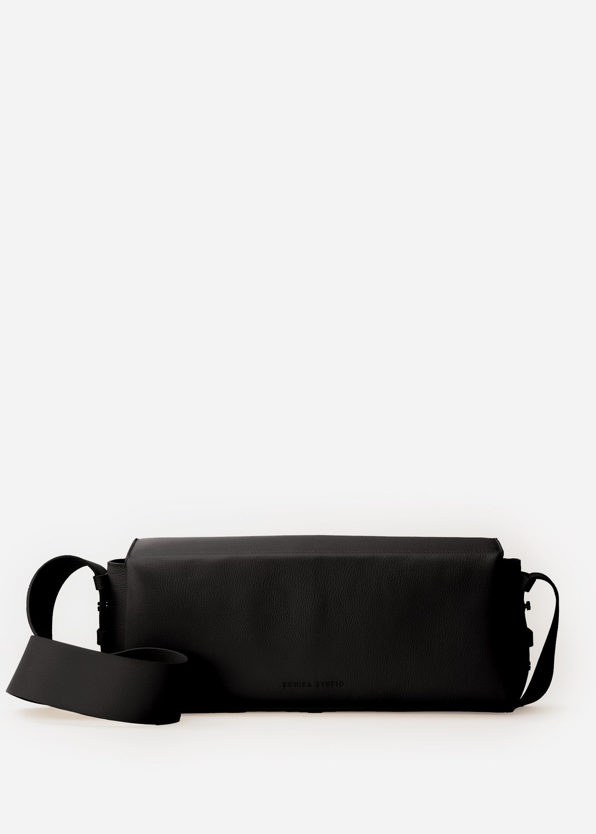 Sac Allongé à Bandoulière Ajustable Sothéary - Cuir grainé noir
