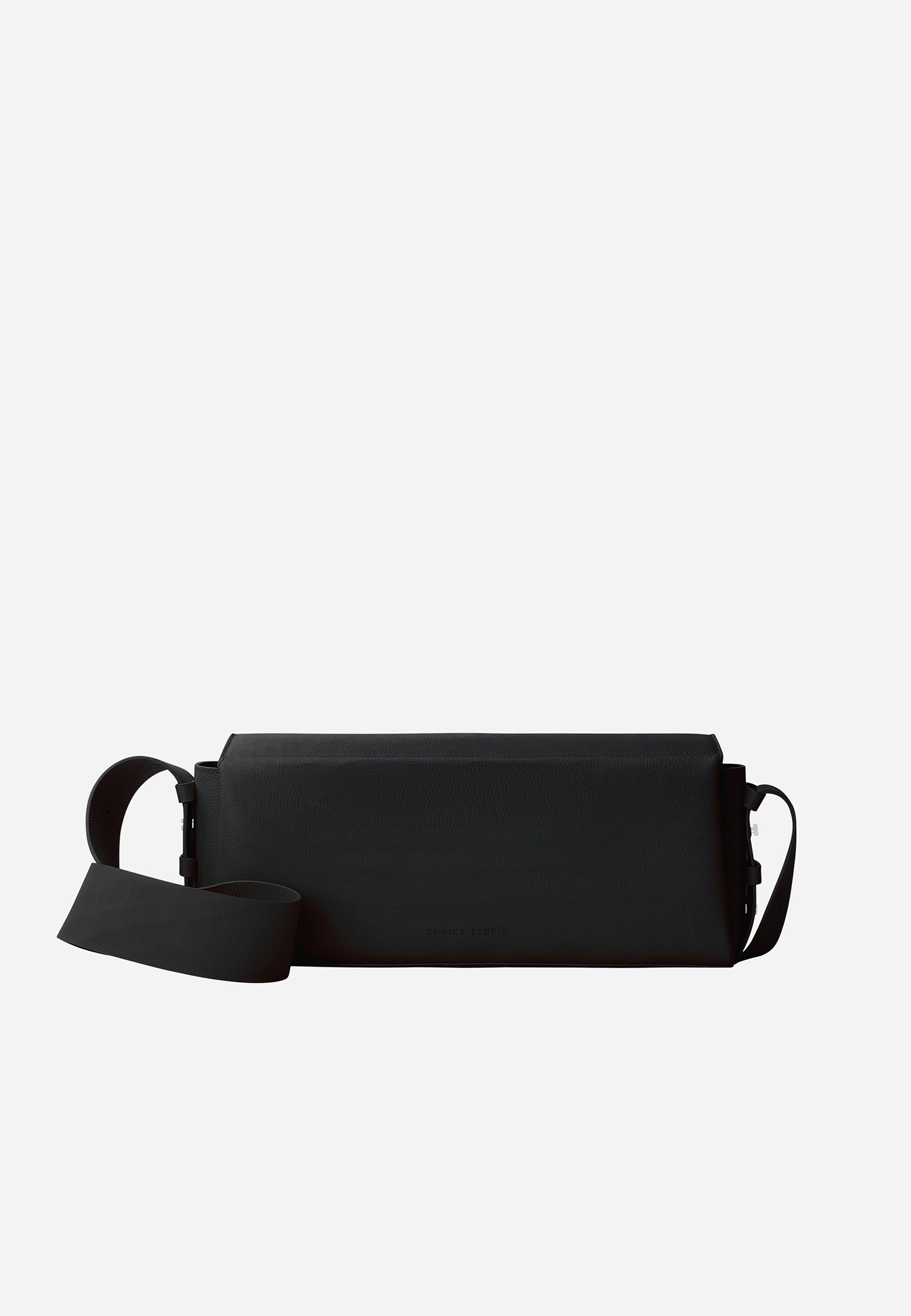 Sac Allongé à Bandoulière Ajustable Sothéary - Cuir grainé noir