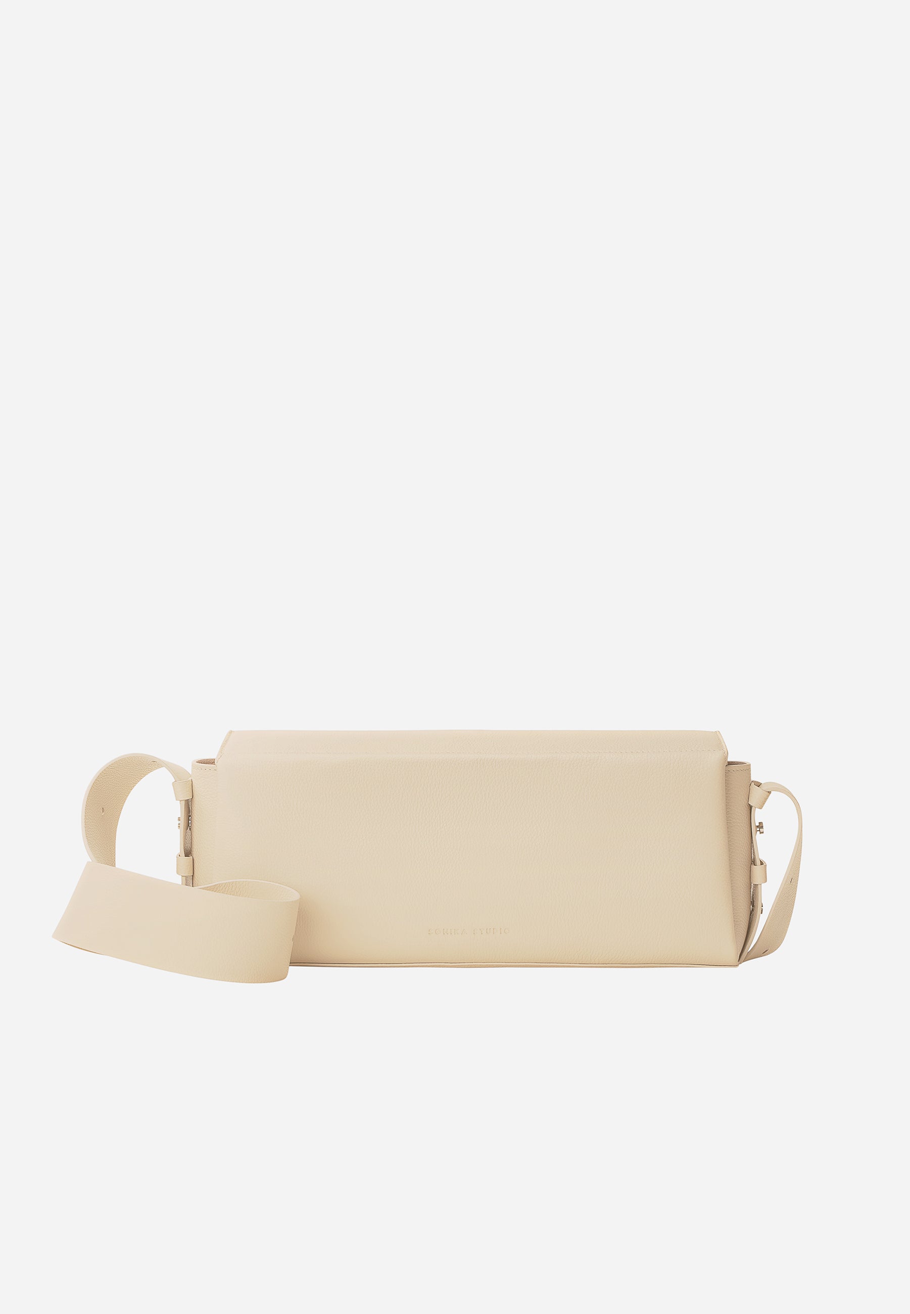 Sac Allongé à Bandoulière Ajustable Sothéary - Cuir grainé ivoire