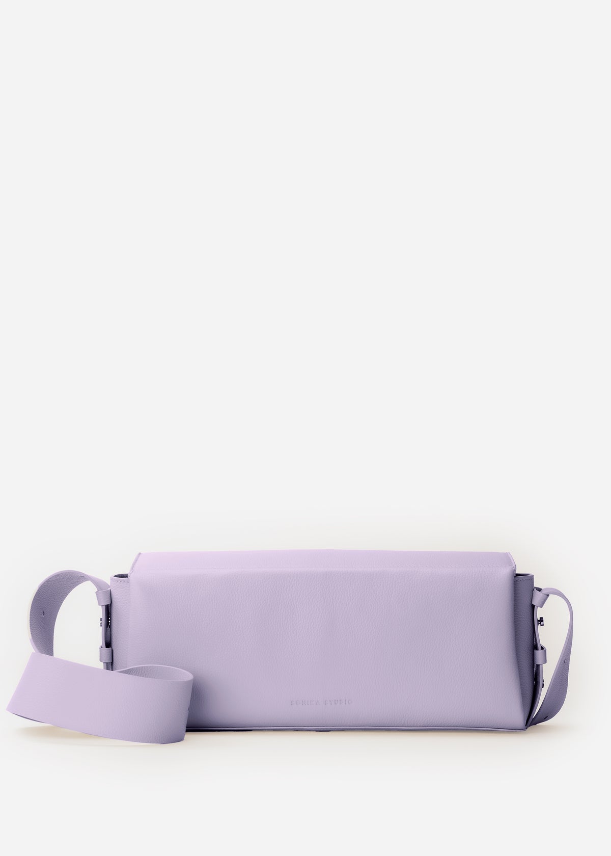 Sac Allongé à Bandoulière Ajustable Sothéary - Cuir grainé lilas