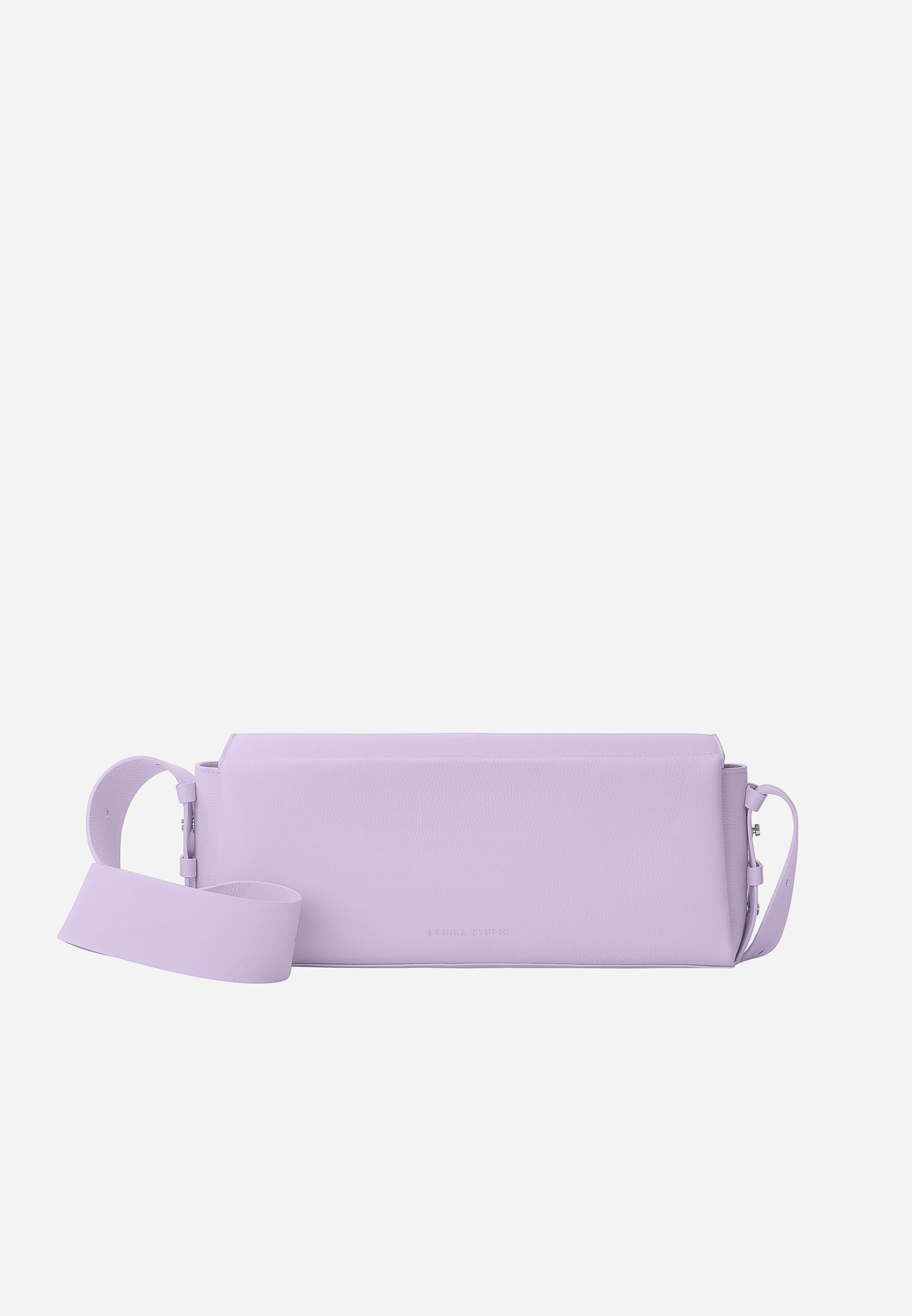 Sac Allongé à Bandoulière Ajustable Sothéary - Cuir grainé lilas