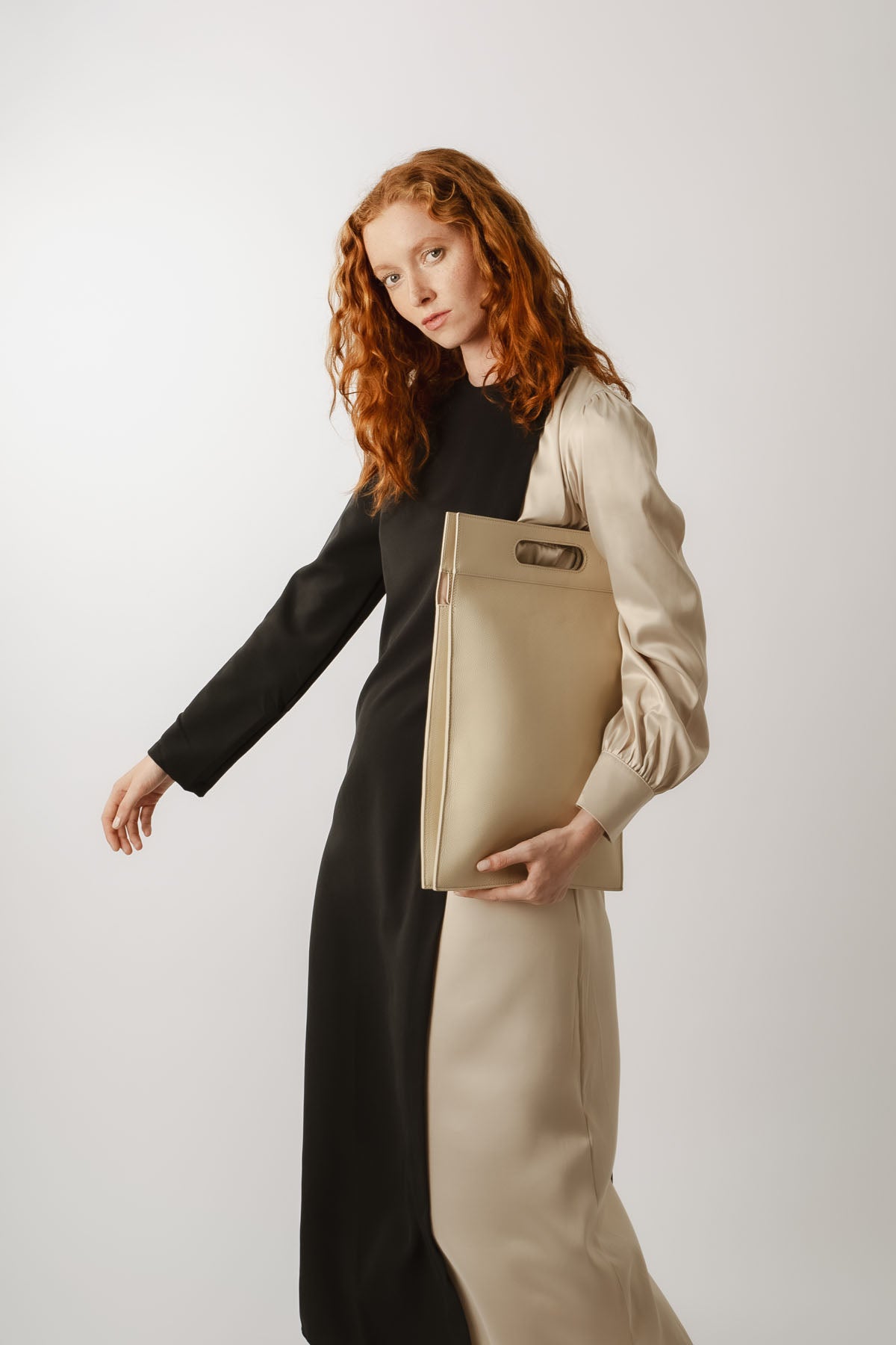 Work Laptop Tote Bag Simone -  Black Leather
