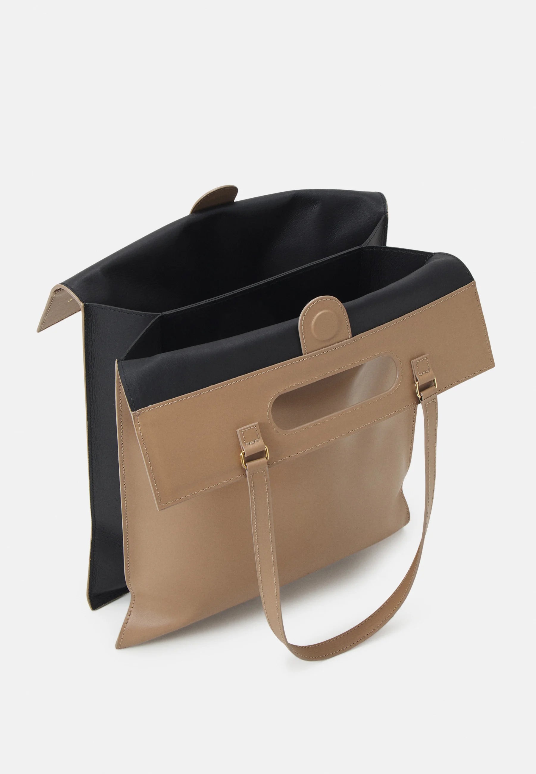 Flat Laptop Tote Bag Sarany - Hazelnut leather