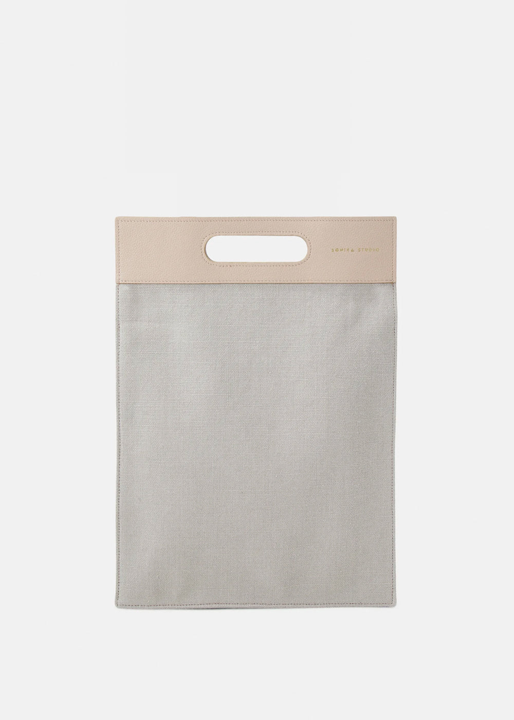 Flat Laptop Tote Bag Sarany - Jade Upcycled Linen