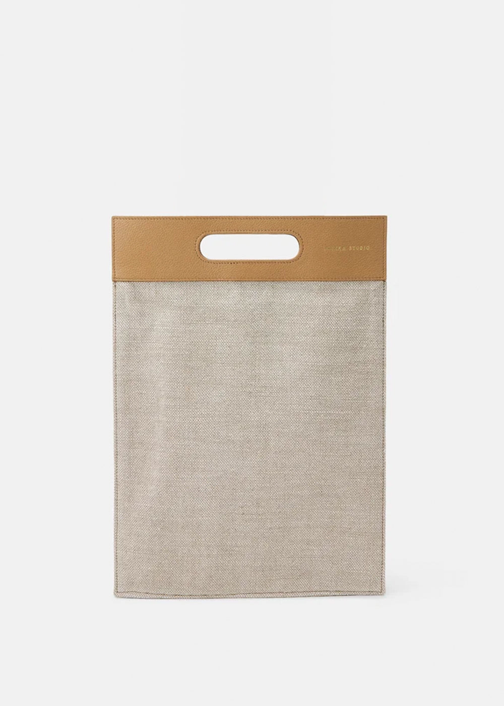 Flat Laptop Tote Bag Sarany - Natural Upcycled Linen