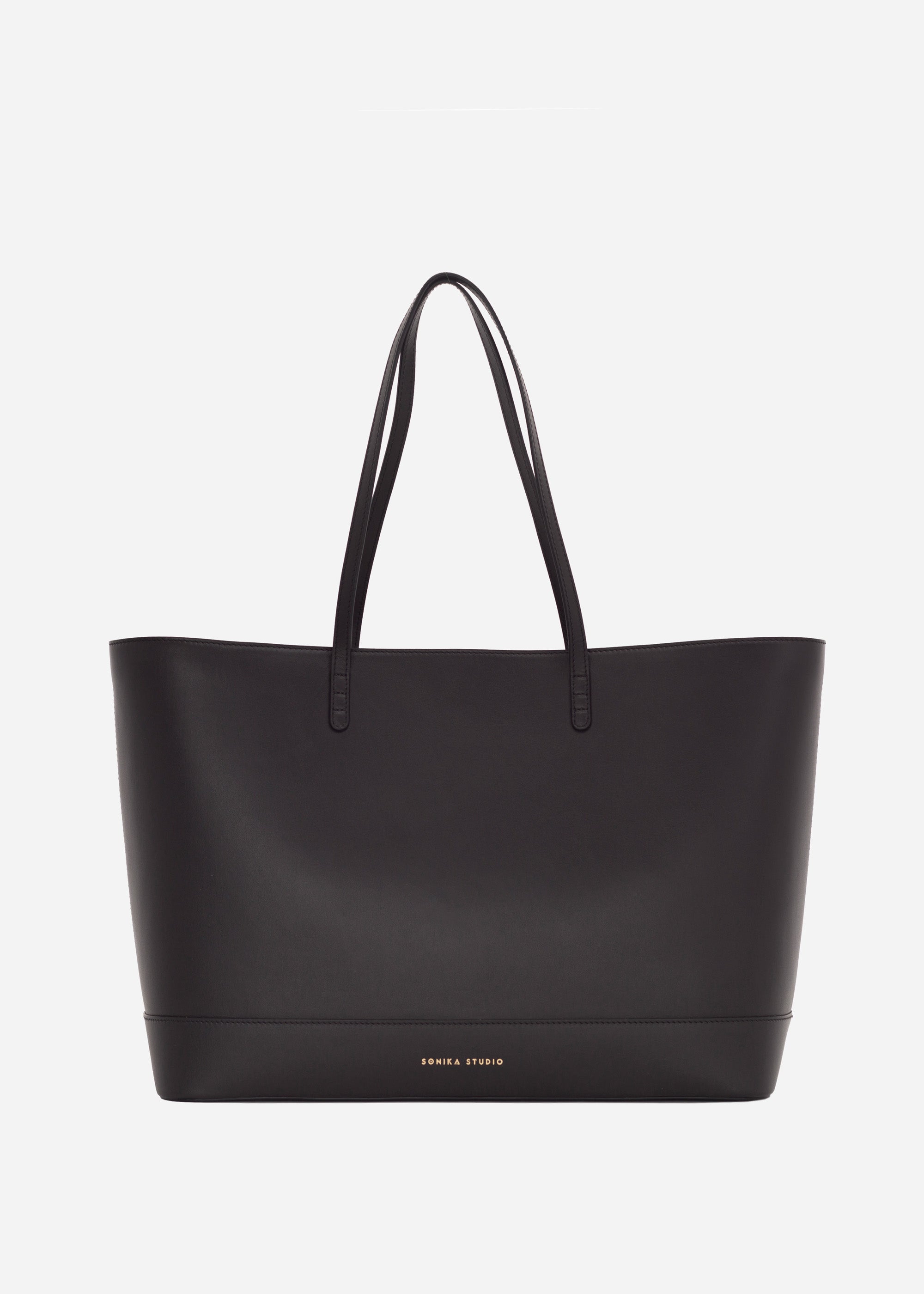 Large Shopping Tote bag Sovany - Black leather